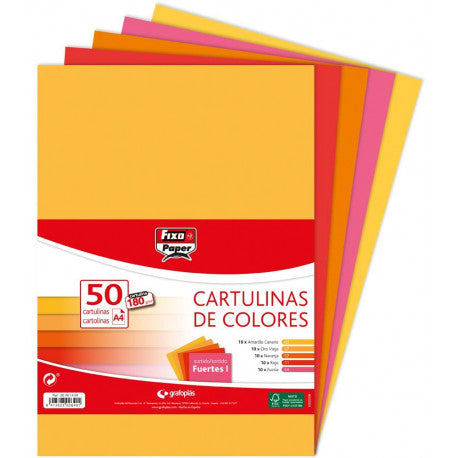 Cartulinas colores fuertes A4 mod1